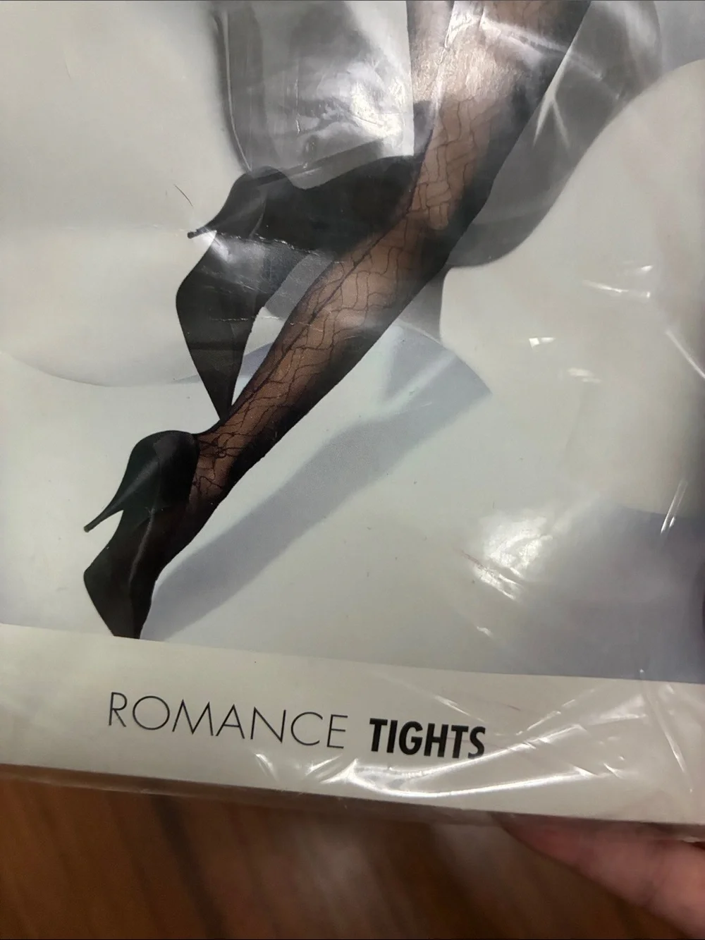 NEW Wolford Black Patterned Lace Tights Nylons HOISERY SZ Medium Back Seam